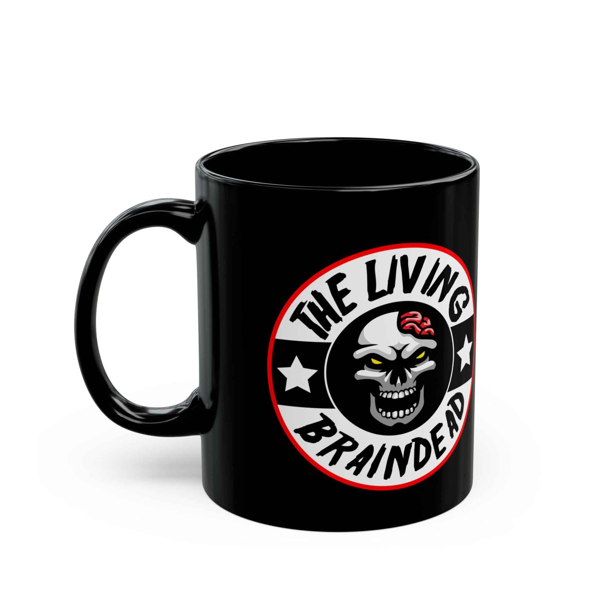 Living Braindead Shaded Skull Black Mug (11oz, 15oz) - Image 2