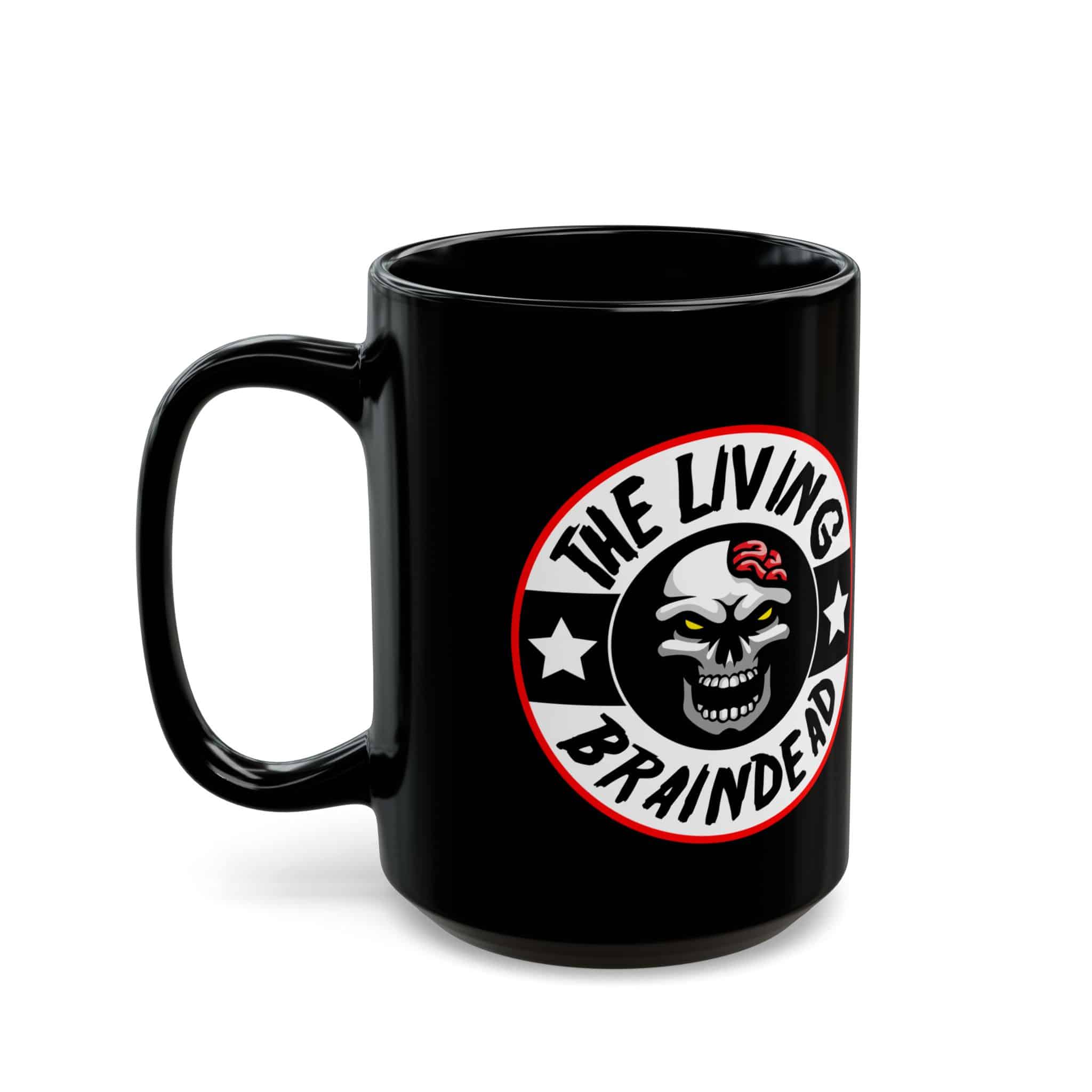Living Braindead Shaded Skull Black Mug (11oz, 15oz) - Image 3